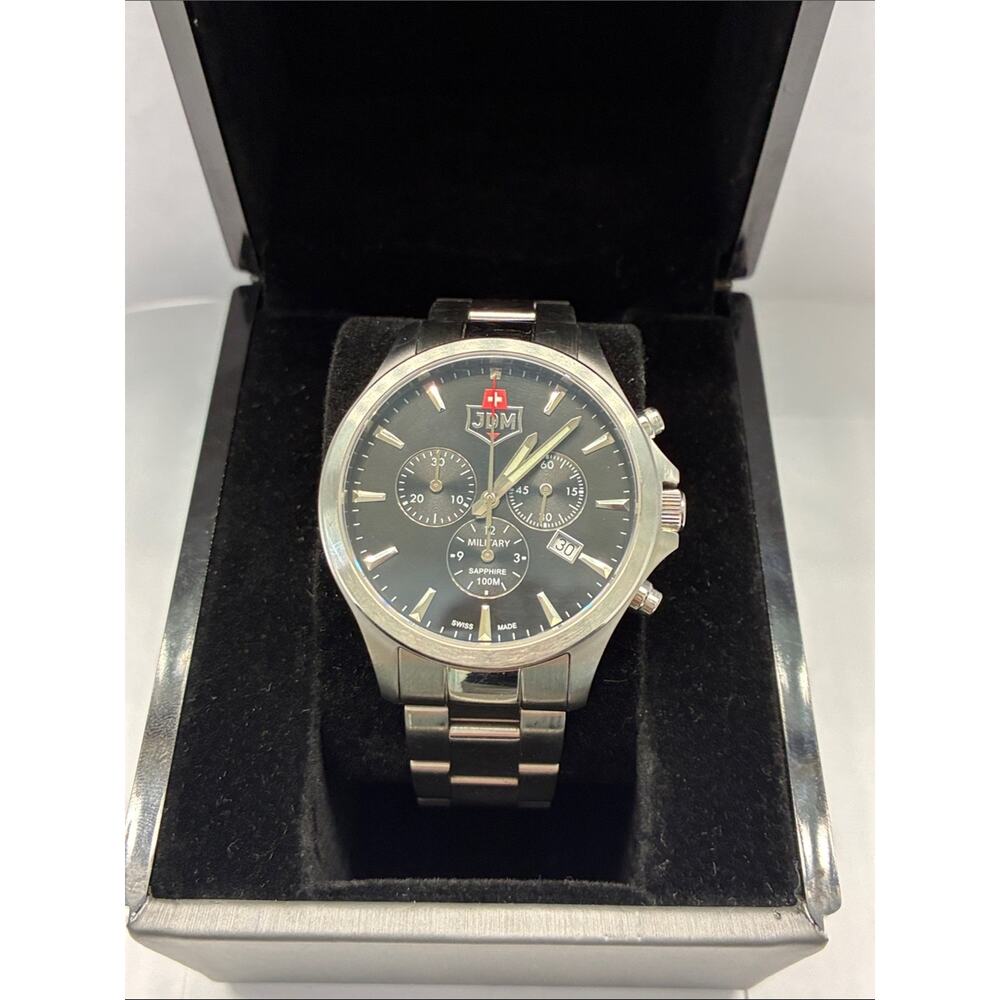 JDM Alpha Chronograph Stainless Steel Military Watch - Swiss Made